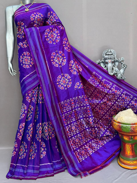 PSNTIDSS4D03NCCD22- Ikat silk saree