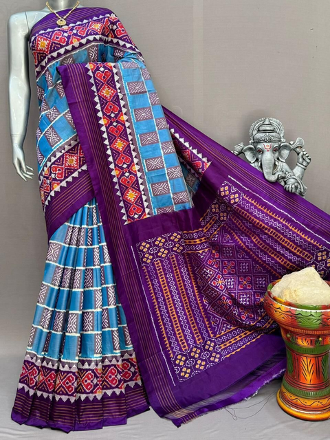 PSNTIDSS4D03NCCD33- Ikat silk saree