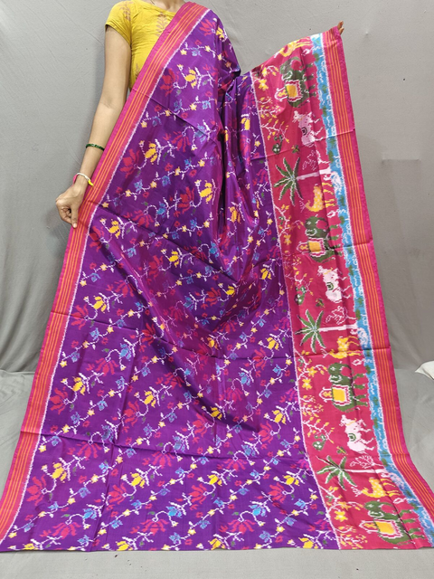 PGMRIDSS4D06ZSDC06- Ikat silk saree