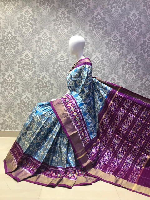 PLXHIDSS4D07BCCD04- Ikat silk saree