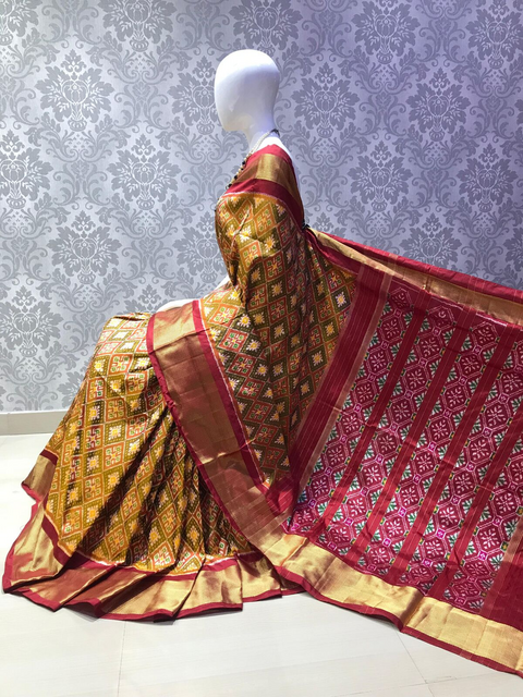 PLXHIDSS4D09NSDC12- Ikat silk saree