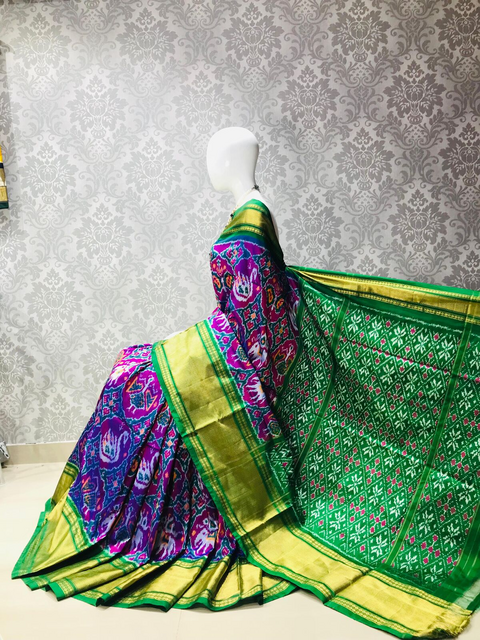 PLXHIDSS4D09NSDC14- Ikat silk saree