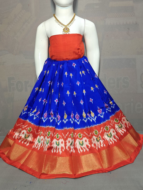 PGMRZSLG4D14IBCC03- Zero size Ikat silk lehenga