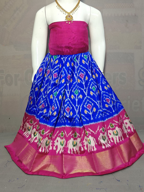 PGMRZSLG4D14IBCC13- Zero size Ikat silk lehenga