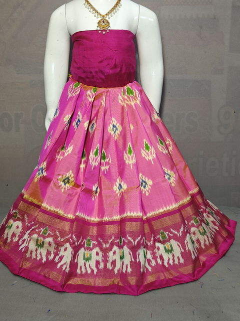 PGMRZSLG4D14IBCC40- Zero size Ikat silk lehenga