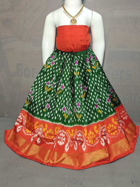 PGMRZSLG4D14IBCC43- Zero size Ikat silk lehenga