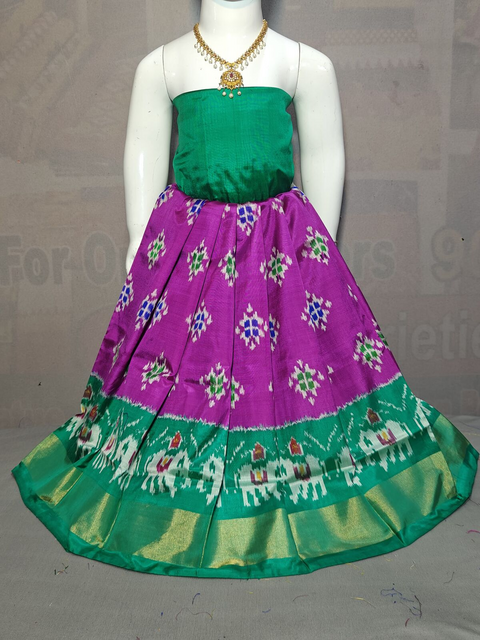 PGMRZSLG4D14IBCC47- Zero size Ikat silk lehenga