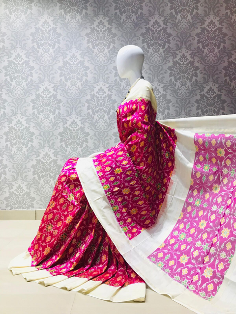 PLXHIDSS4D12NSCD02- Ikat silk saree