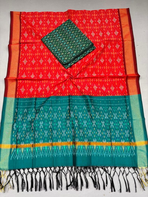 PSSISCDT4D13ESCD57- Ikat sico dupatta with  sico top