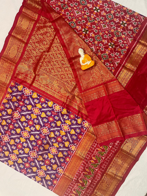 PGMRKBRS4D16FSCD16- Kanchi border Ikat silk saree