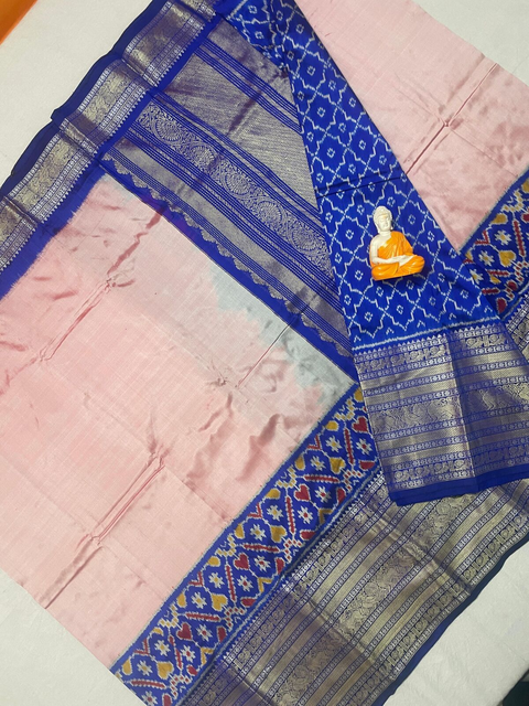 PGMRKBRS4D16FSCD51- Kanchi border Ikat silk saree