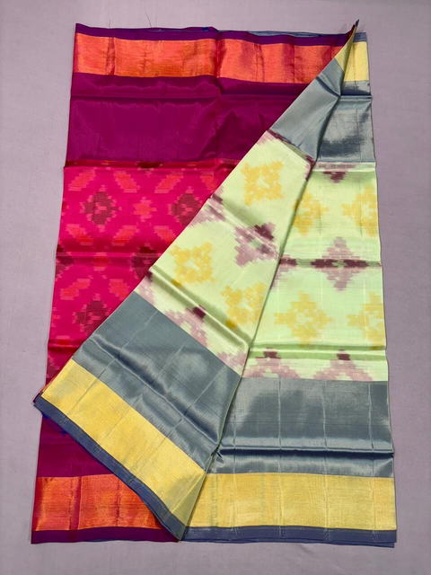 PKHSIDSS4D14IFCD08- Ikat soft silk saree