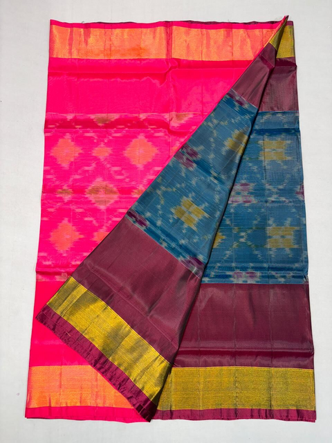 PKHSIDSS4D14IFCD11- Ikat soft silk saree