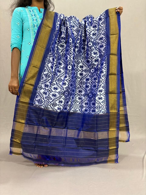 PSSIISDP4D18ECCD27- Ikat silk dupatta