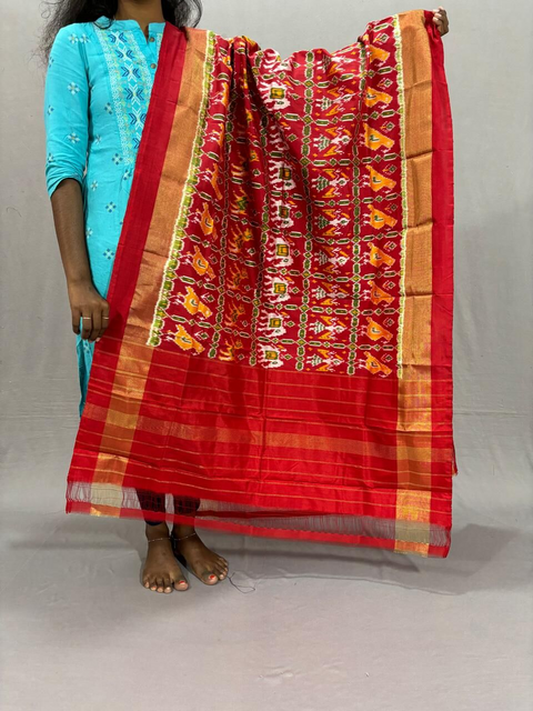 PSSIISDP4D18ECCD50- Ikat silk dupatta