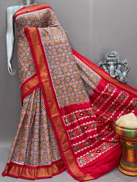 PSNTIDSS4D26NCCD20- Ikat silk saree