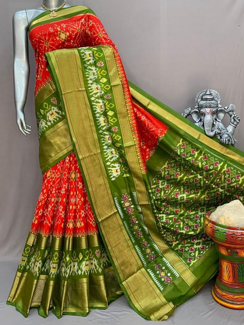 PSNTIDSS4D27NDCC15- Ikat silk saree