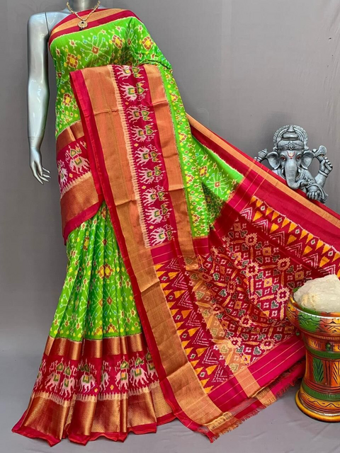 PSNTIDSS4D27NDCC28- Ikat silk saree