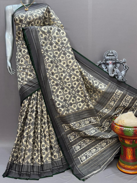 PSNTIDSS4D29NDDC07- Ikat silk saree