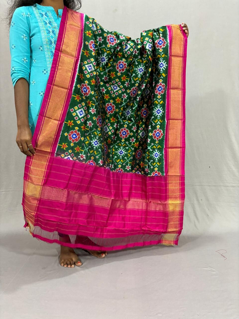 PSSIISDP4D29ECDC30- Ikat silk dupatta