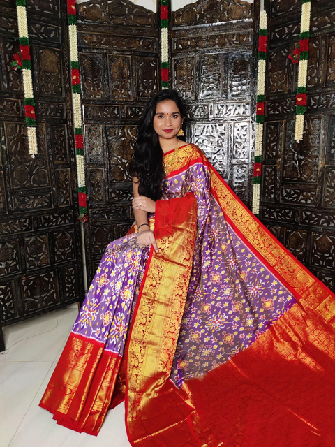 PGMRKBRS4D31FSCD13- Kanchi border Ikat silk saree