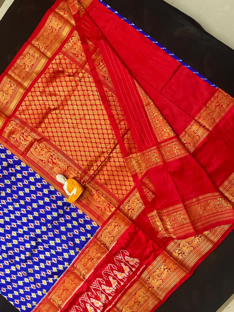 PGMRKBRS4D31FSCD20- Kanchi border Ikat silk saree