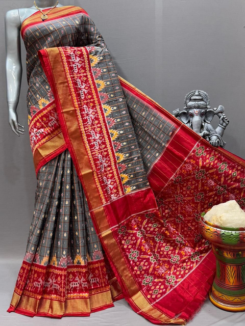 PSNTIDSS5J01NCCD47- Ikat silk saree