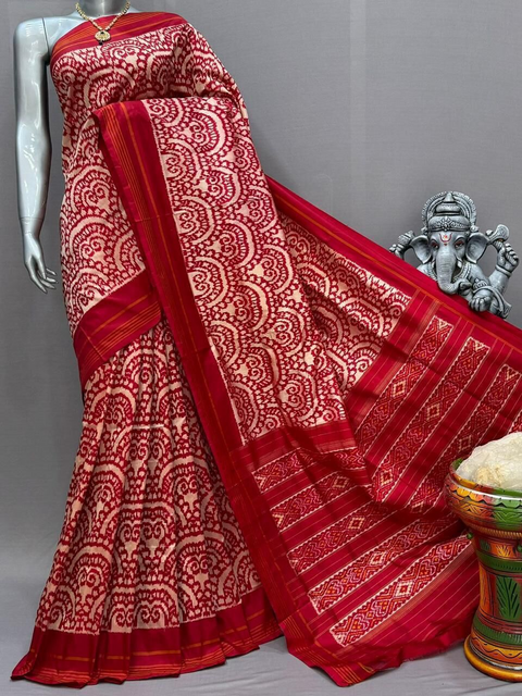 PSNTIDSS5J02NCDD35- Ikat silk saree