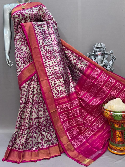 PSNTIDSS5J02NCDD55- Ikat silk saree