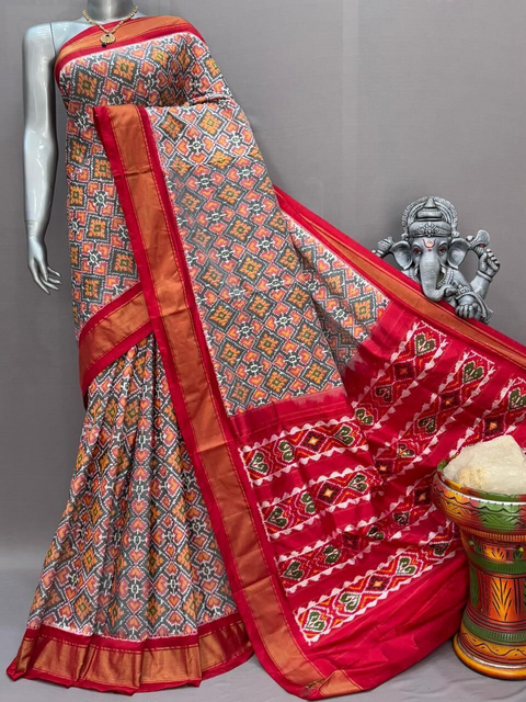 PSNTIDSS5J07NDDC55- Ikat silk saree