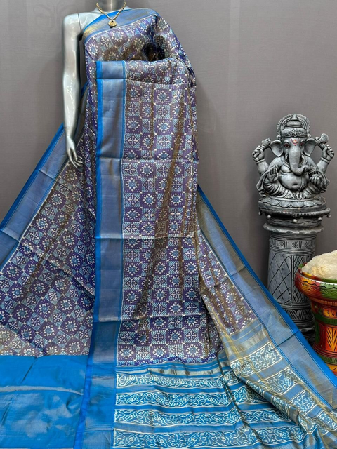 PSNTFTHS5J12CSDC04- Full tissue Ikat silk saree