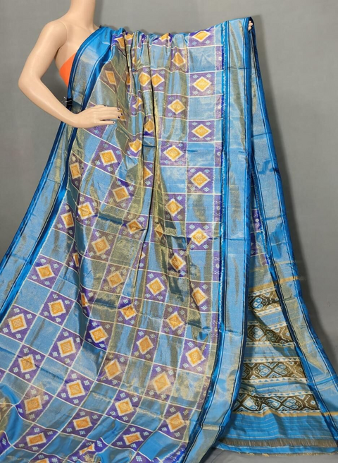 PUSNFTHS4D14NTDC16- Full tissue Ikat silk saree