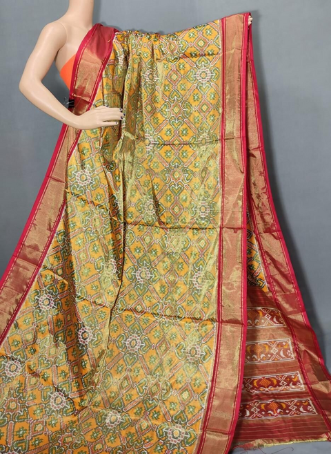 PUSNFTHS4D14NTDC17- Full tissue Ikat silk saree