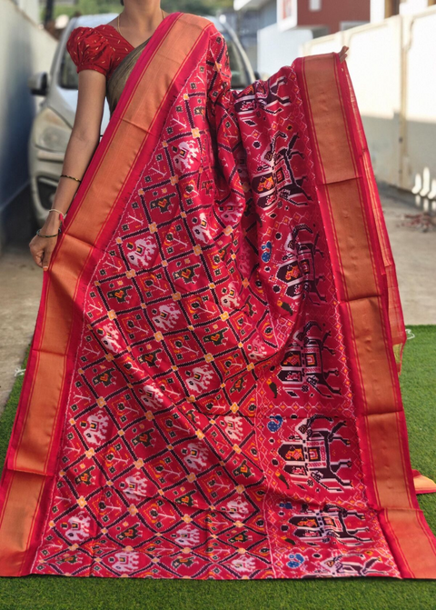 PGMRIDSS5J25NICC19- Ikat silk saree