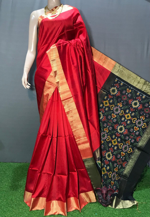 PGMRIDSS4G07XSCC23- Ikat Dupion silk saree