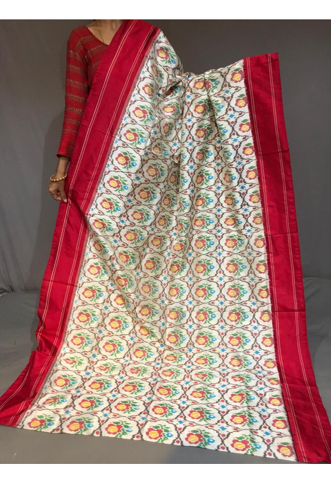PGMRIDSS4N18BNCD59- Ikat silk saree