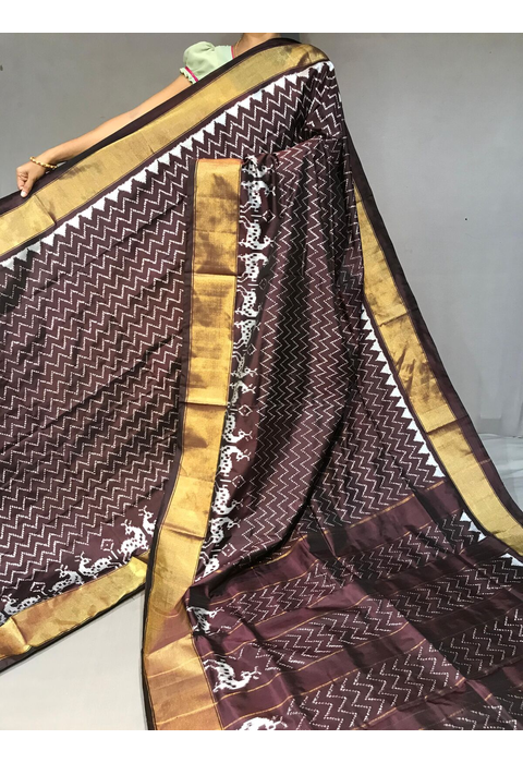 PGMRIDSS4N18TCCD18- Ikat silk saree