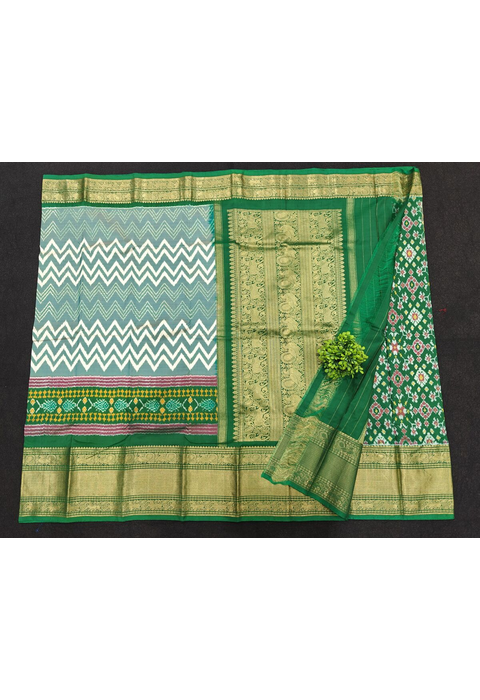 PSHLILWS4N18FEDC02- Kanchi border Ikat silk saree