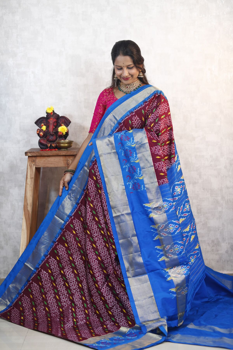 PANHIDSS4G06BXDD09- Ikat silk saree