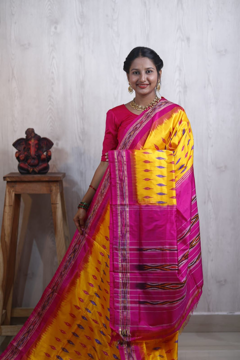 PRKSILWS4S24SICD19- light weight Ikat silk saree