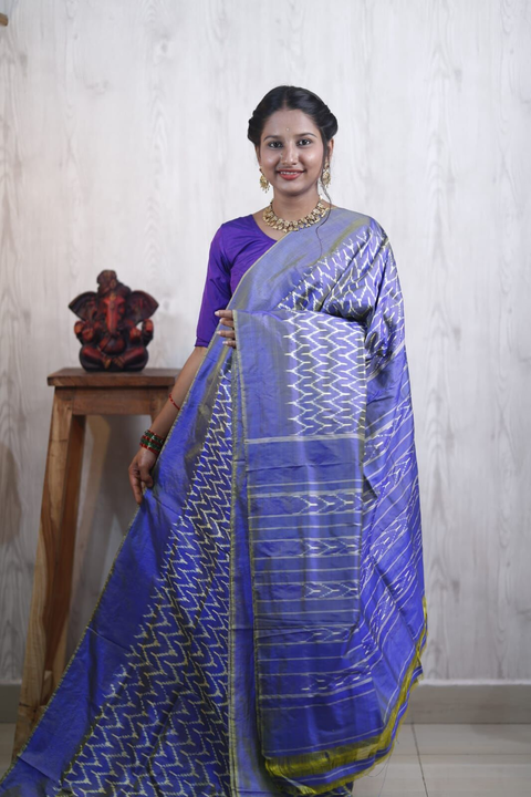 PRKSILWS4S24SZDC11- light weight Ikat silk saree