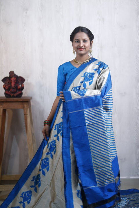 PRKSIDSS4O15BCDD05- Ikat silk saree