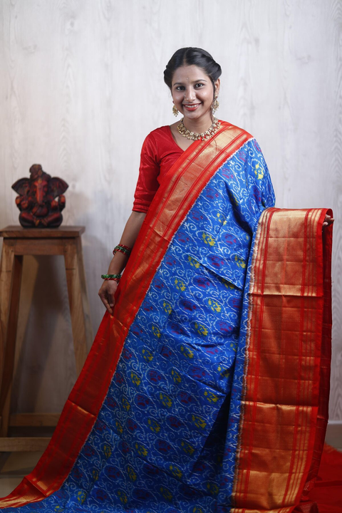 PANHIDSS4O24BBDC08- Ikat silk saree