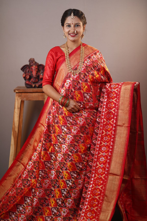 PSIHIDSS4V03BZCC05- Ikat silk saree