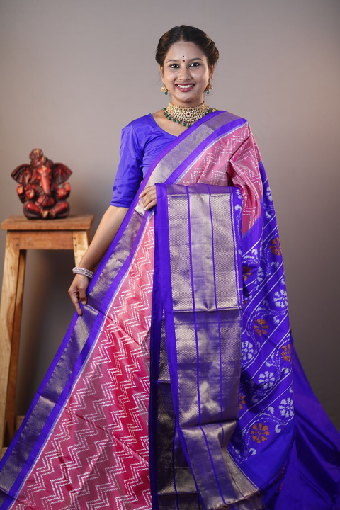 PANHIDSS4V18BNCD13- Ikat silk saree