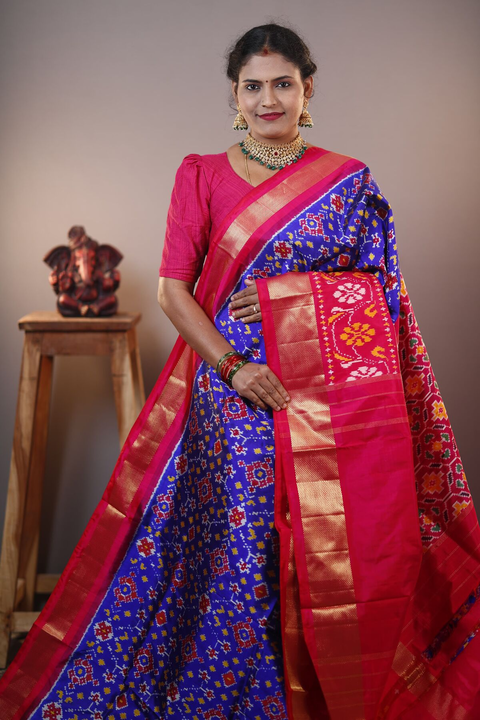 PANHIDSS4V18BNCD16- Ikat silk saree