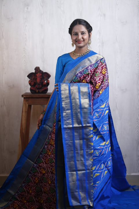 PANHIDSS4V18BNCD20- Ikat silk saree