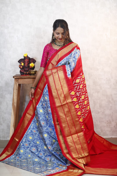 PANHIDSS4V18BNCD31- Ikat silk saree