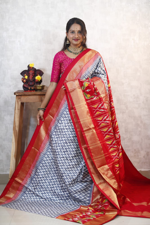 PANHIDSS4V18BNCD37- Ikat silk saree