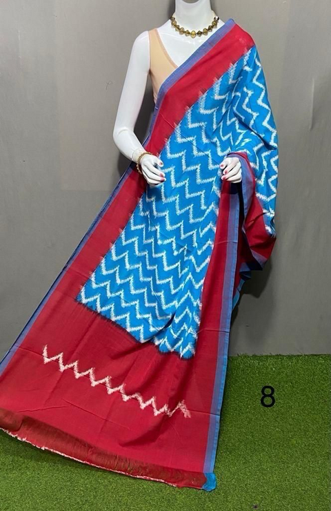 PSRGICDP4D18CBSD07- Ikat cotton dupatta